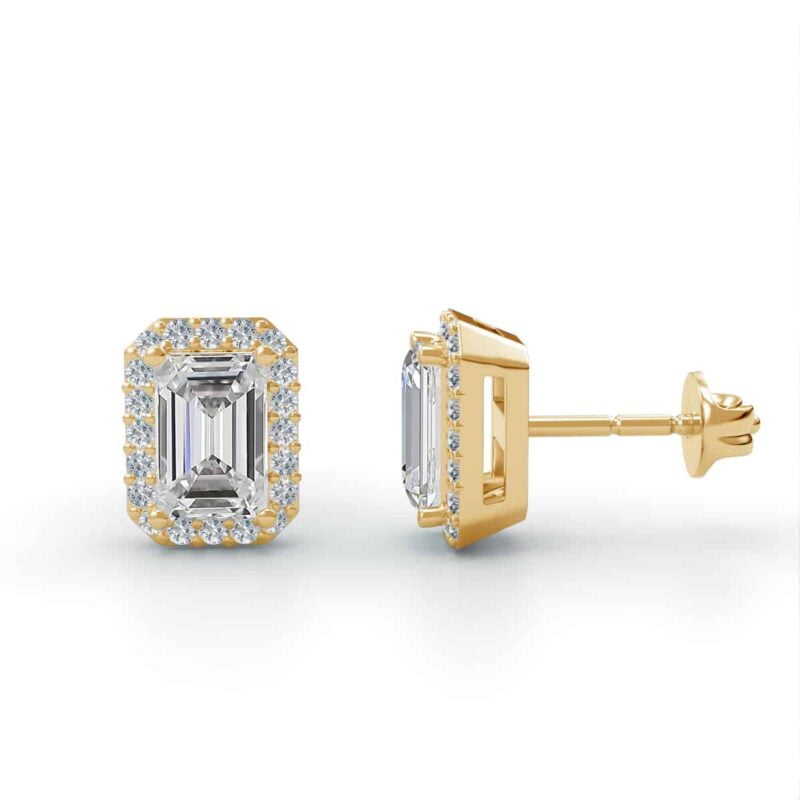 Emerald Radiance Diamond Halo Stud