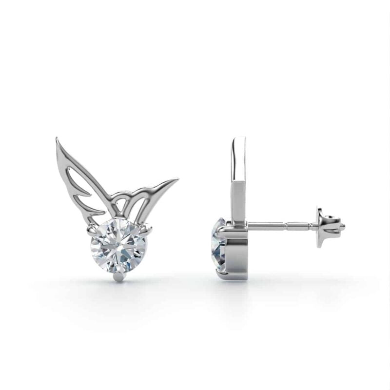 Divorah Angelic Feather Stone Stud