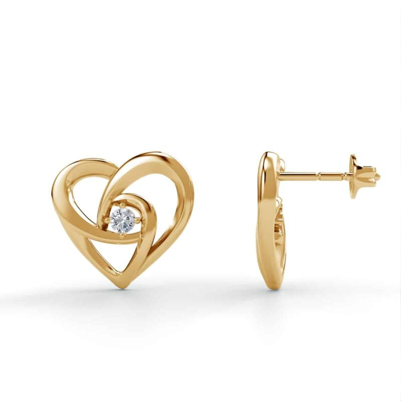 Divorah Diamond Embrace Heart Stud