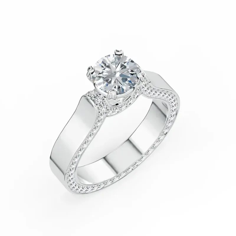 Round Cut Gemstone Solitaire Ring