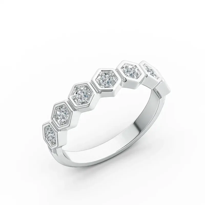Hexagon Honeycomb Statement Ring